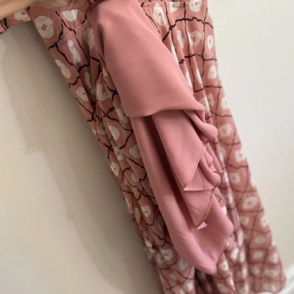 Revolve ALEXIS VENLA PINK MEDALLION HANDKERCHIEF HEM MIDI BOHO DRESS S - Picture 8 of 15